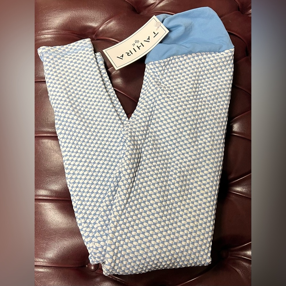Tahira By KB Luxe Leggings Blue & White